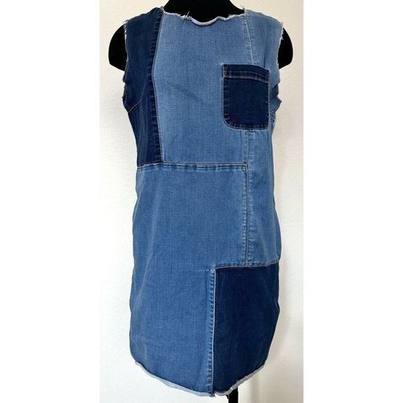 Soho Dresses & Skirts - Soho New York & Company Dress Women LARGE Blue Denim Patchwork Stretch‎ Casual